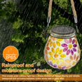 thumbnail image 4 of Mosaic Solar Lantern Outdoor IP65 Waterproof Hanging Solar Lights Auto On Off Oval Glass Mosaic Solar Lights for Garden Backyard IP65 Waterproof Hanging Solar Lights Auto On/Off, 4 of 8