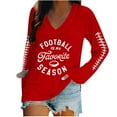 thumbnail image 2 of PNTUTB Women's Fashionable Printed V-Neck Long Sleeve Oversized Comfortable Casual Pullover Top, 2 of 5