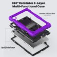 thumbnail image 2 of Case for Lenovo Tab K10 10.3 Inch/M10 FHD Plus 2020 2nd Gen with Screen Protector, 360 Degree Rotating Kickstand Hand Strap Heavy Duty Shockproof Cover with Shoulder Strap, Purple, 2 of 7