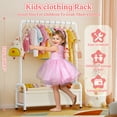 thumbnail image 2 of UNTIMATY Kids Clothing Rack with Storage Shelf, Baby Garment Rack for Hanging Clothes, Kids Dress Up Rack Storage for Coats with 2 Hangers, White, 2 of 7