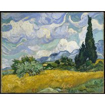 Wheat Field with Cypresses by Vincent van Gogh - 12" x 18" Art Print Wall Decor