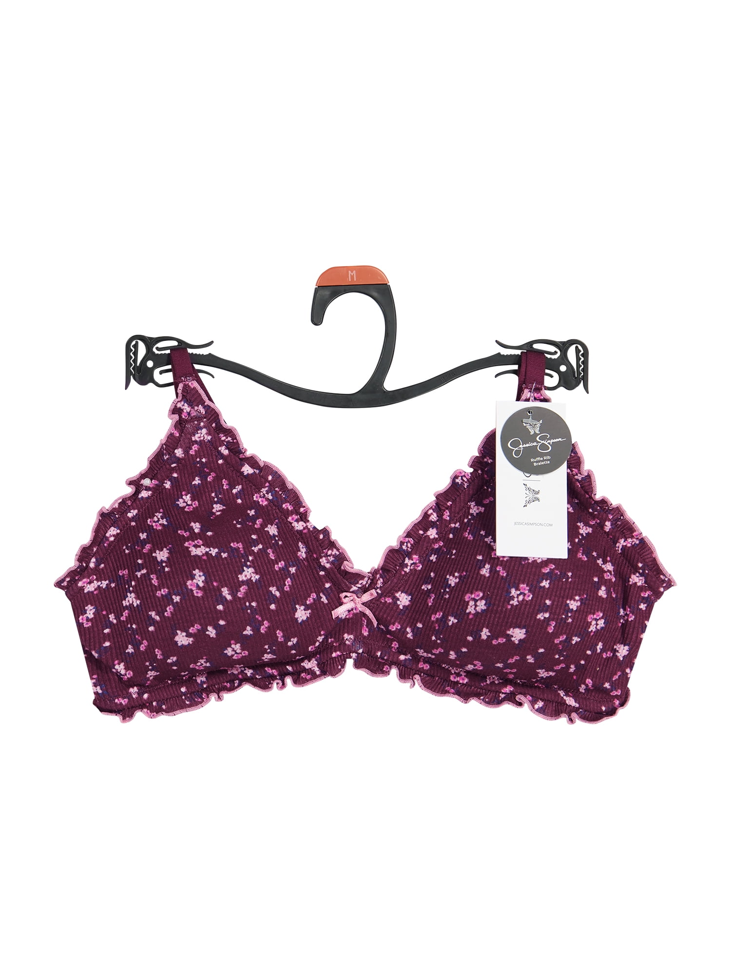 Jessica Simpson Women's Ruffled Rib Bralette, Size S-XXXL
