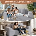 thumbnail image 4 of Homefun 75" Teddy velvet Loveseat Sofa,2-Seater Memory Foam Couch with 2 Pillow,No Assembly and Pet Friendly, 4 of 7