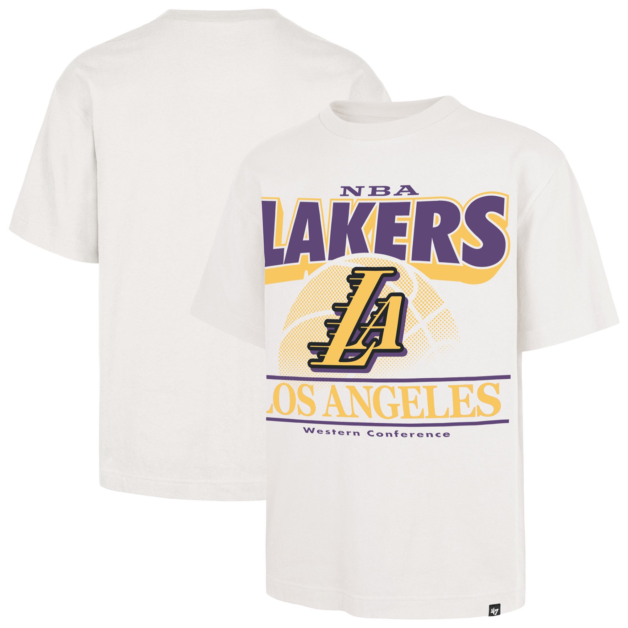 Men's-'47 White Los Angeles Lakers City Edition Shifty Foundation T-Shirt