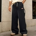 thumbnail image 2 of DHFJKG Mens Sweatpants Joggers Corduroy Wide Leg Loose Fit Elastic Waist Pants With Drawstring Stylish Trousers, 2 of 5