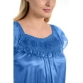 thumbnail image 5 of Ezi Satin Nightgowns for Women - Soft & Breathable Knee-Length Night Gowns - Adult Womens Nightgown M - Plus Size,M,Light Blue, 5 of 9