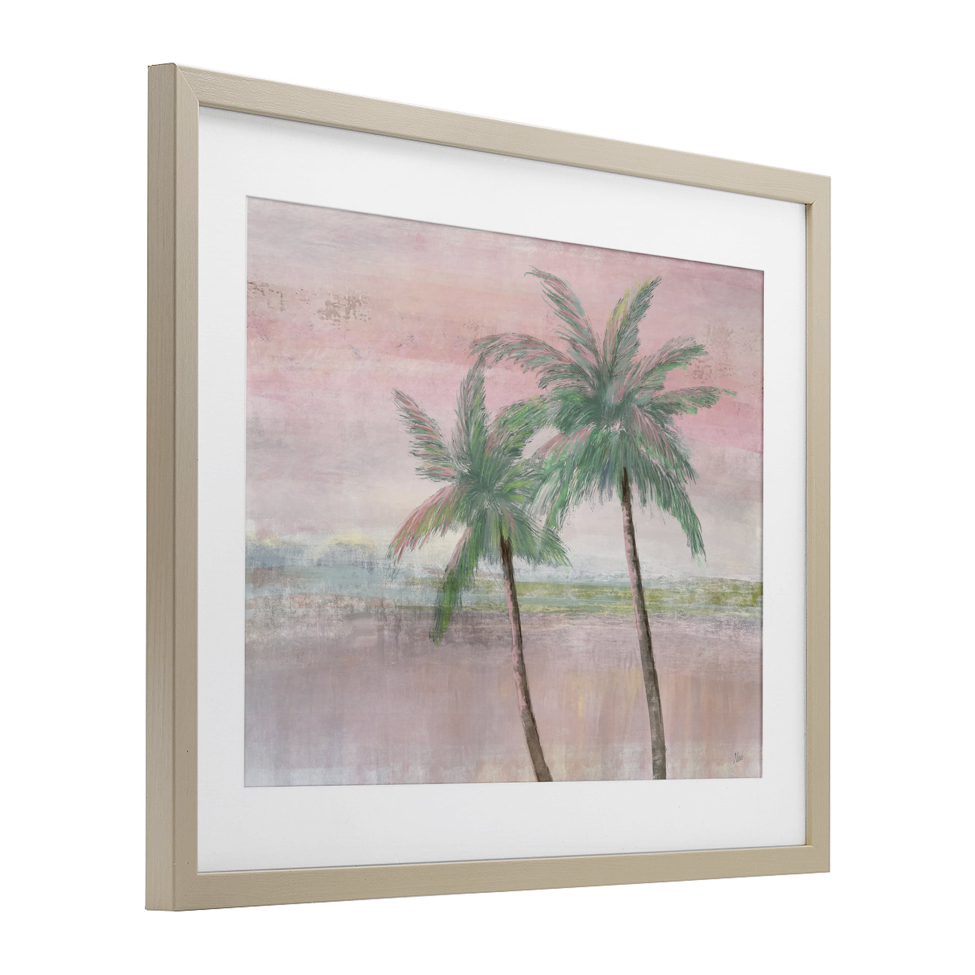 Stupell Industries Sunset Palms at Dusk Birch Framed Print Under Glass, design by Nan