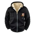 thumbnail image 2 of BiZtdJrK Black Mens Winter Warm Sherpa Fleece Lined Hoodie Cute Christmas Graphic Print Zip Up Hooded Sweatshirt Jacket Cargo Coats with Pockets L, 2 of 7