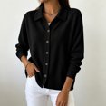 thumbnail image 4 of QIYAGBSA Long Sleeve Shirts for Women Button Down Soft Corduroy Collared Solid Color Casual Fall Winter Layering Tops (Black, 2XL), 4 of 5