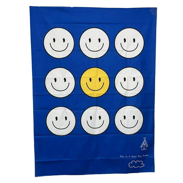 Tapestry Smiley Face Wall, fibra de microtela, 100 x 75 cm