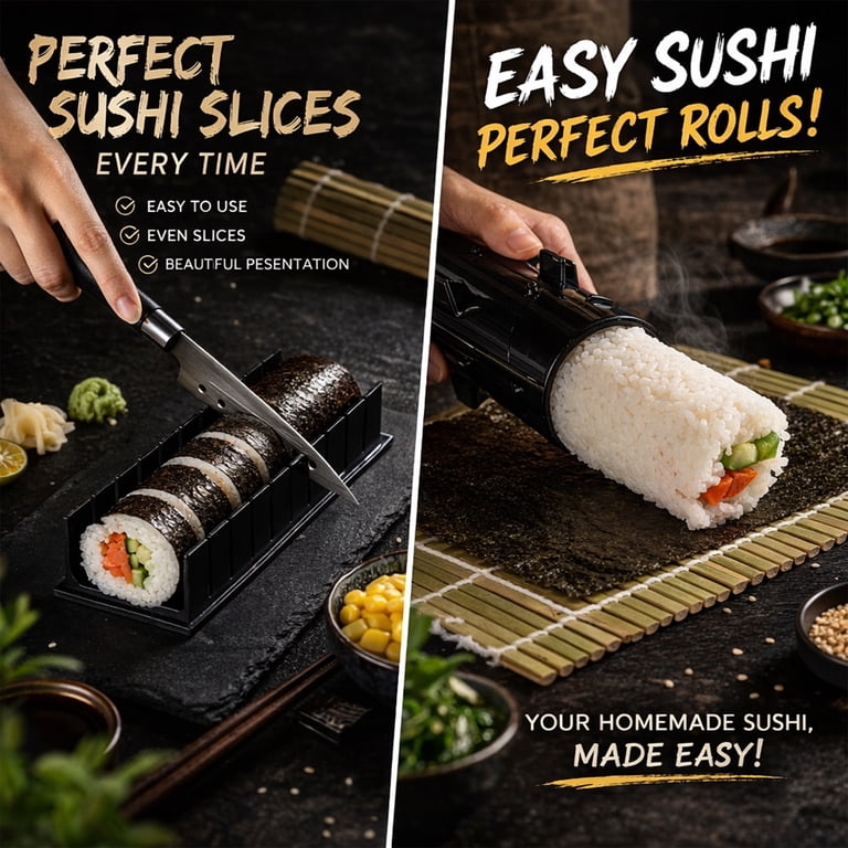 FUNGYAND, Sushi Making Kit, 27 Pcs with Sushi Maker, Dishwasher Safe -  Walmart.com