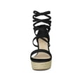 thumbnail image 6 of BLISSFUL STEP Women's Platform Espadrille Lace Up Wedge Heels Sandals Black (Size 7.5), 6 of 6