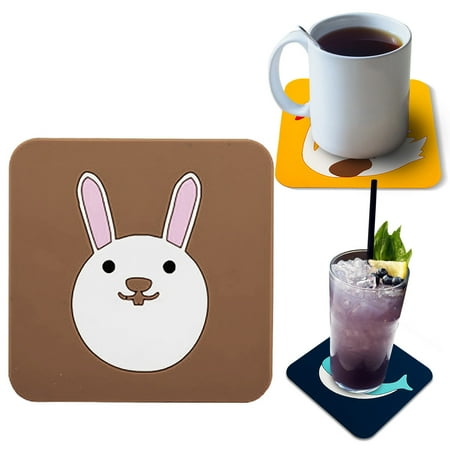 

Kitchen Accessories Animal Cartoon Silicone Cup Drink Coffee Cup Mat Bottle Glass TANGNADE