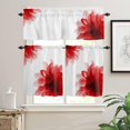thumbnail image 2 of Pink Flower Kitchen Curtains, Boho Modern Floral Abstract Ombre Leaf White 3-Piece Kitchen Curtain Valance and Tiers Set 36 Inch Length, Rod Pocket Half Window Curtains for Cafe Living Room Bathroom, 2 of 6