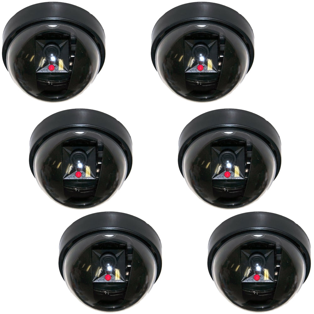 Ontkennen Interpunctie Split VideoSecu 6 Pack Imitation Dummy Fake Dome Security Cameras with Flashing  LED Home CCTV Simulated Surveillance BKM - Walmart.com