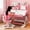 Pink, variant on YNCE Kids Desk and Chair Set, Ergonomic Height Adjustable Kids Desk with Cartoon Pattern, Widened and Tilt Desktop, Book Stand, Steel Hook and Storage Drawer for Boys & Girls 3