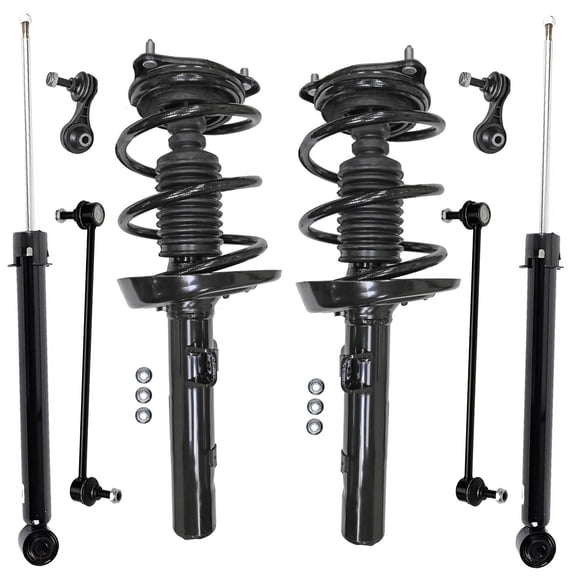 Detroit Axle - 8pc Struts Shocks Suspension Kit for 2016-2017 Honda Civic, 2 Front Struts with Coil Springs 2 Rear Shock Absorbers 4 Front Rear Sway Bars Replacement