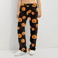 thumbnail image 6 of MLQIDK Women Plus Size Halloween Pajamas Halloween Pumpkin Bat Ghost Print Pajama Pants Elastic Waist Loose fit Fall Pajamas Funny Drawstring Pumpkin Pajamas Comfy PJ Bottoms, 6 of 6
