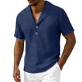 thumbnail image 6 of LWITHSZG Mens Shirt Cotton Linen Breathable Summer Tops Business Office Work Basic Tees Comfy Loose Trendy V Neck T Shirts S-XXL, 6 of 6