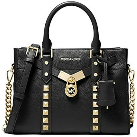 Michael Kors Nouveau Hamilton Ladies Small Black Leather Satchel Bag 30H9G0HS1U001