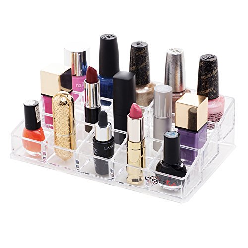 Acrylic Nail Polish Tray and Makeup Bottles Display 15 Big Grids Holder