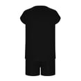 thumbnail image 6 of Caqnni 7-8 Years Teen Girls Short Sleeved Shorts Set Yoga Gym Outfit Lounge 2 Piece Yoga Tracksuit Casual School Outfits A15-Black, 6 of 7