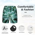 thumbnail image 3 of Balery Teal Cactus Bañador para hombre, shorts de playa de secado rápido con entrepierna y forro de compresión-3X-Large, 3 of 6