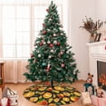 thumbnail image 7 of Yiaed Tangerine Print Christmas Tree Skirt , Tree SkirtsTree Mat for Christmas Winter Holiday Indoor Decorations-30", 7 of 7