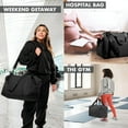 thumbnail image 3 of Fit & Fresh Premium Neoprene Weekender Bag, Travel Bag Trolley Sleeve, Carry on Duffel Bags, Black, 3 of 7