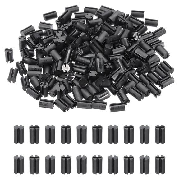 Uxcell 200 Pcs LED Spacer, 5mm OD 8mm Height Double Pit Nylon Light Emitting Diode Holder, Black