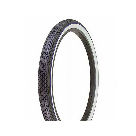 Bike Tire, Bicycle Tire Duro 26 x 2.125 Black/White Side Wall Blue Line HF-120A. 26" Brick Tire 26 inch by 2.215 inch.
