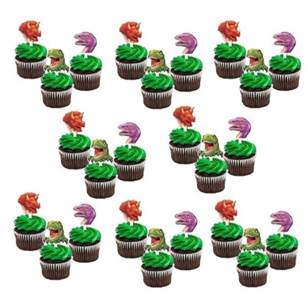 Dinosaur Party Cupcake Toppers Picks 24 ct