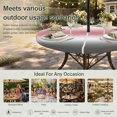 thumbnail image 6 of Round Outdoor Tablecloth with Umbrella Hole and Zipper, Ombre Grey Pink Tablecloth with Elastic Waterproof, Modern Abstract Art Gradient Patio Table Covers for 45" - 54" Picnic Pool Tables, 6 of 9