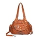 thumbnail image 1 of Bolso de mano de moda, monedero, cartera, bolso tipo cubo, informal, con cremallera, de piel sintética, para hombro Marrón, 1 of 9