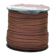 Mandala Crafts 100 Yards 2.65mm Wide Jewelry Making Flat Micro Fiber Lace Faux Suede Leather Cord (Chocolate Brown)