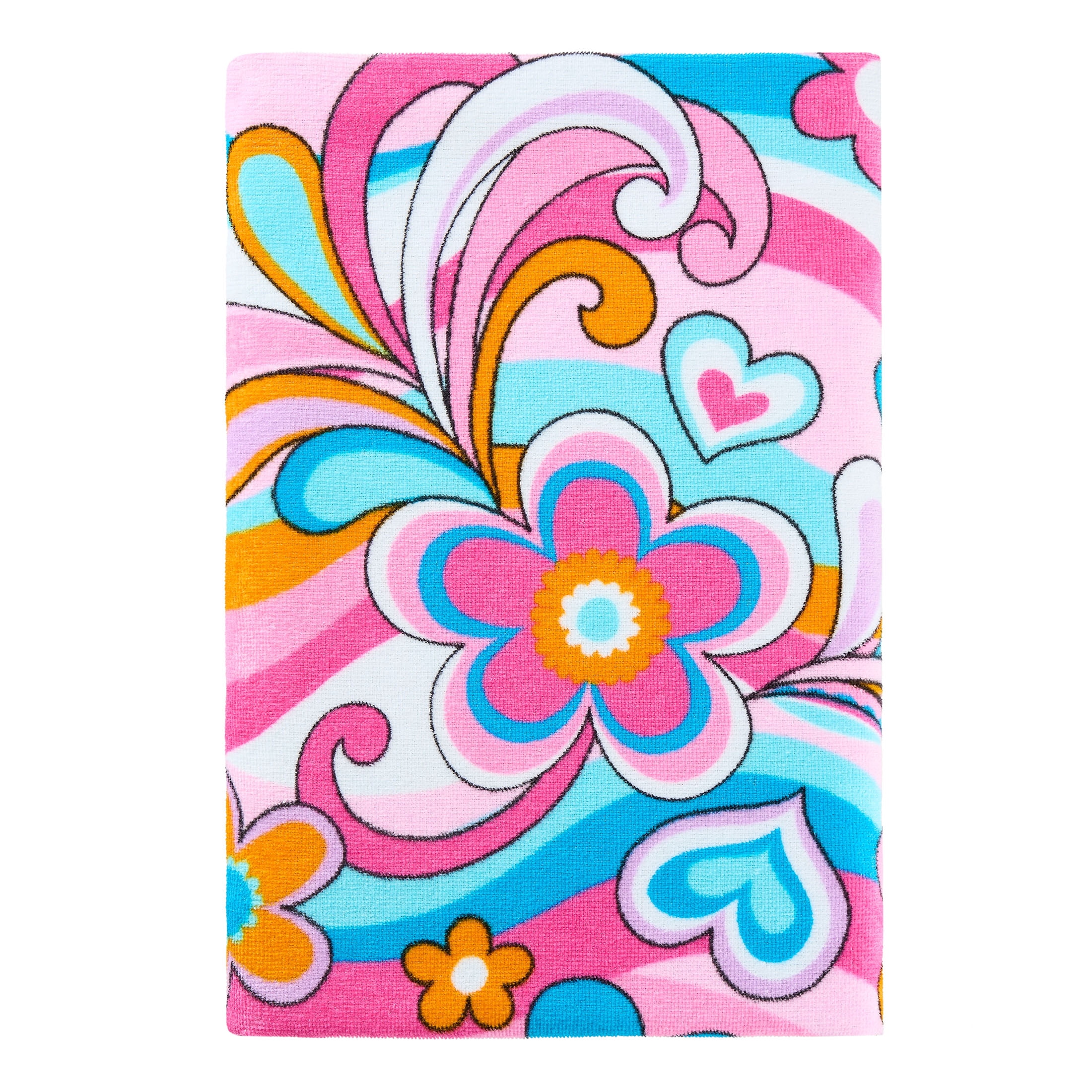 Mainstays Cotton Blend Multi-color Butterflies & Floral Beach Towel, 28" x 60"