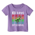 thumbnail image 1 of Chemises Filles Garçon Fille Mode Décontractée Imprimé Col Rond Manches Courtes T-Shirt Haut Filles Hauts Violet 6 Ans-7 Ans, 1 of 4