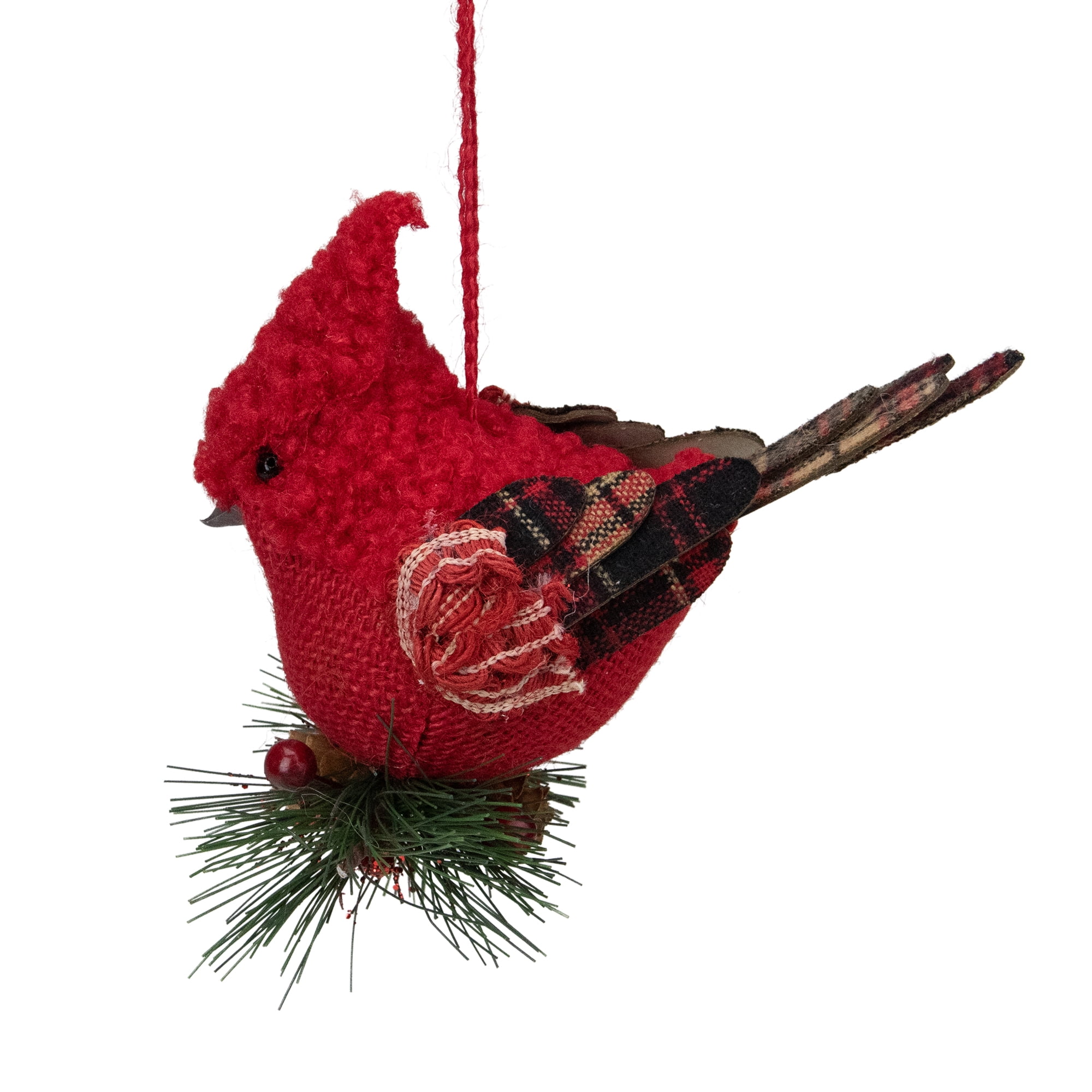 Clip-On Feathery Bird Ornament 4.5" Red Cardinal Arts Crafts Floral Wreath Decor 