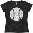 thumbnail image 3 of Inktastic Distressed Baseball in White Women's T-Shirt, 3 of 5