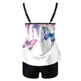 thumbnail image 4 of Yammkia Summer Tankini Swimsuits for Women Women's Tankini Sets Two Piece Swimsuit Scoop Neck Ruched Adjustable Straps Drawstring Mid Rise(White,XXXL), 4 of 5