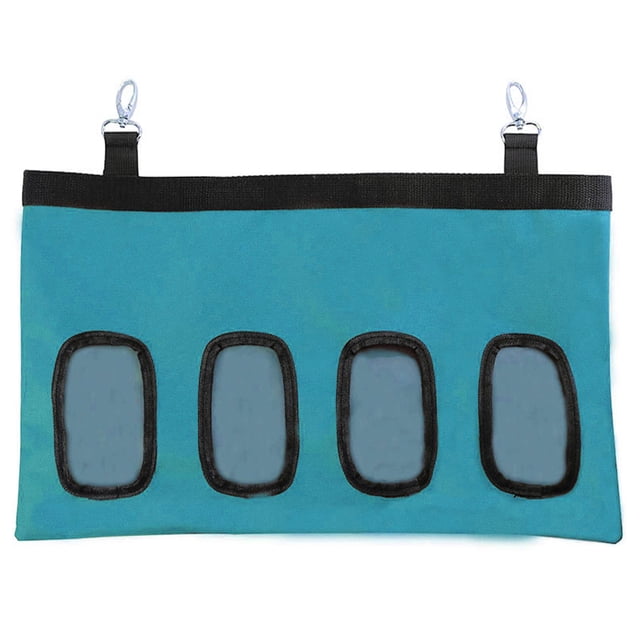 Bolsa para comedero de heno para conejos de 4 agujeros, comedero para heno para conejitos, comedero para heno para cobayas, bolsa colgante para heno para conejos, bolsa de heno para cobayas de tela