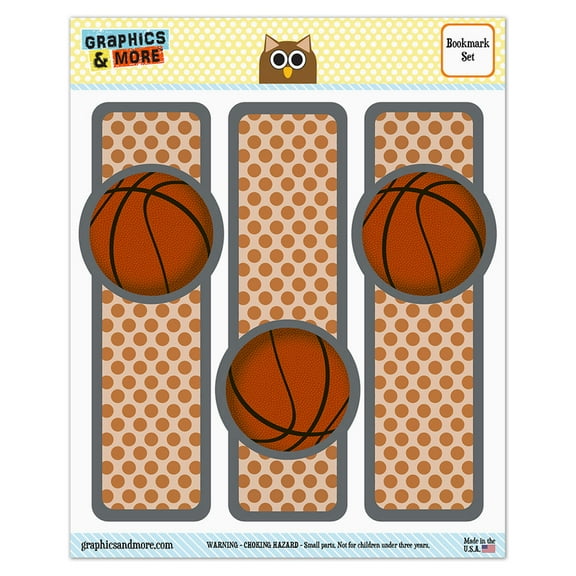 Basketball Glossy Laminated Bookmarks - Set of 3