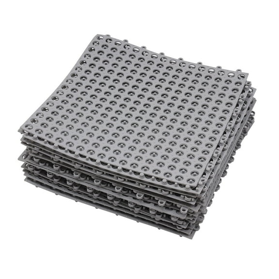 24-Pack Gray PVC Interlocking Floor Tiles, 11.81" x 11.81"