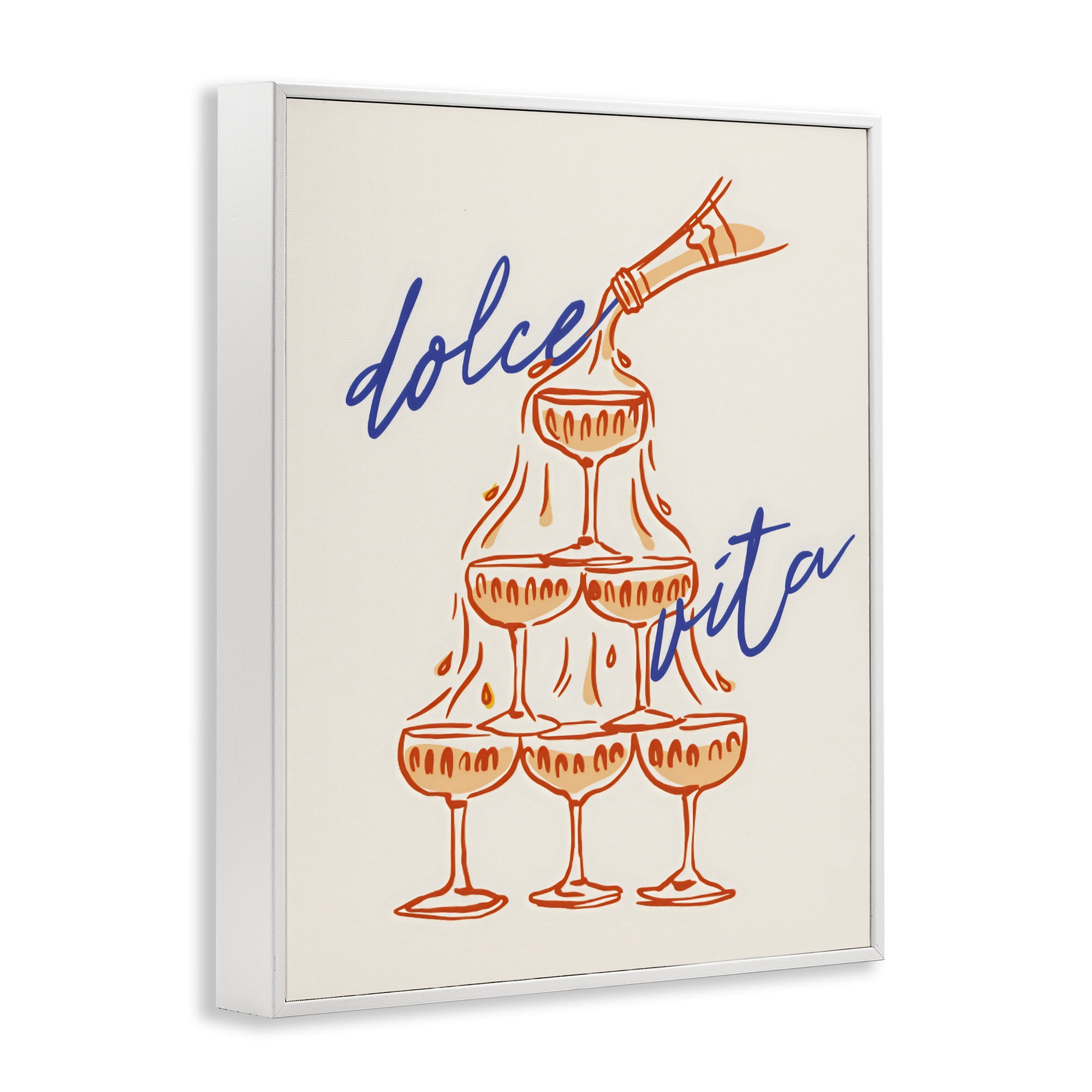 Stupell Industries Dolce Vita Champagne Tower White Framed Giclee Art, design by The Prints Vibe