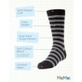 thumbnail image 3 of MeMoi Two Color Striped Cotton Blend Dress Socks - Boys - Male, 6-7, Black, 3 of 7