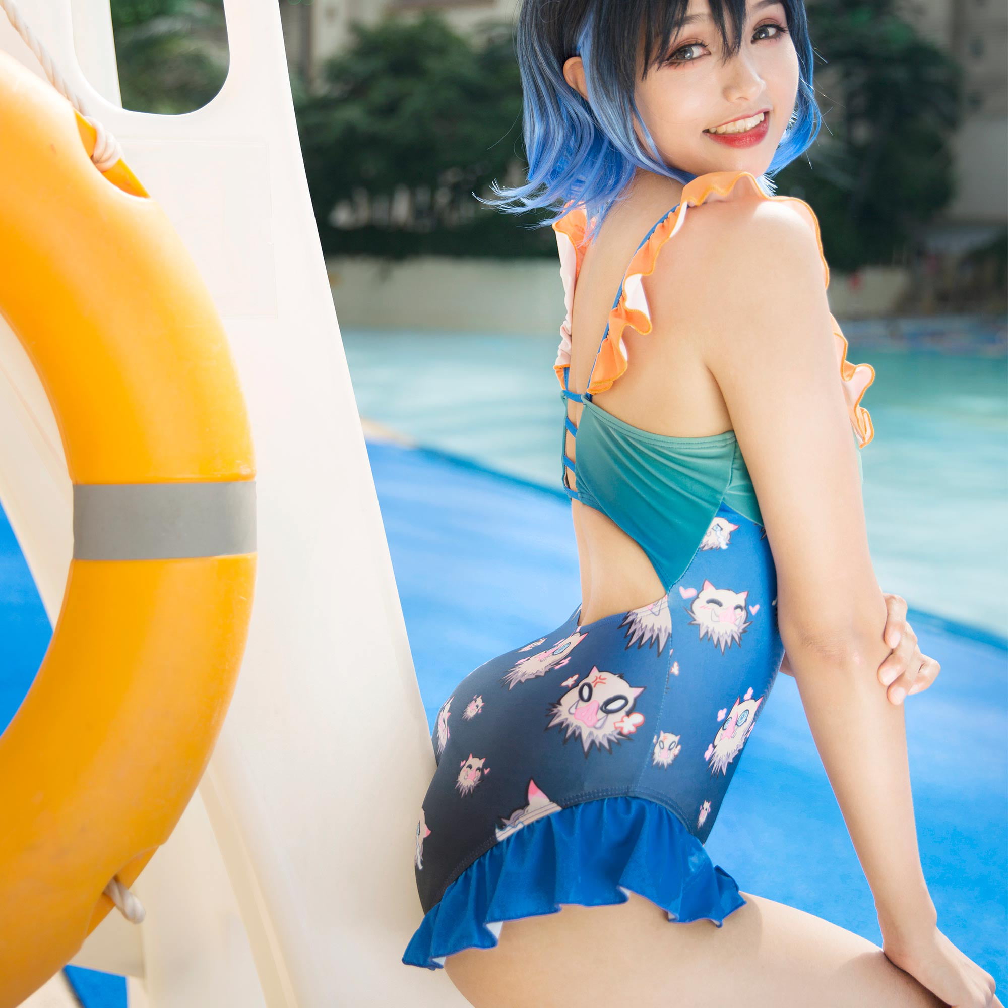 Women Two Piece Bikini Set Anime Swimsuit Lace Up Bathing Suit with Sarong  Skirt | Inox Wind