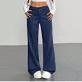 thumbnail image 5 of ZToonmas Solid Pinstripe Wide Leg Suit Pants for Women High Waist Button Zipper Straight Full Length Office Casual Pants with Pockets, 5 of 7