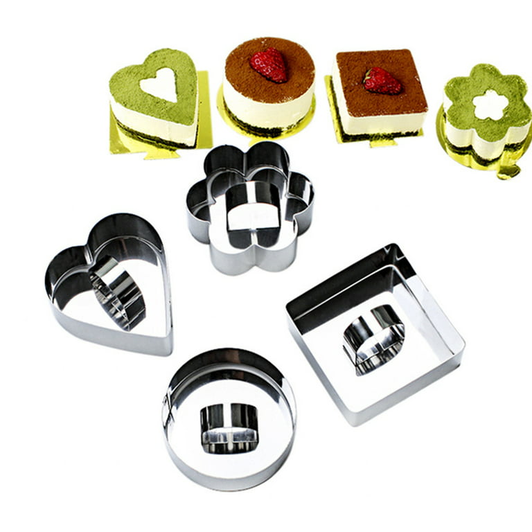 Adorainbow Cake Ring Molds for Cooking Baking Stainless Steel Cookie  Cutters Square Pastry Molds Round Biscuit Cutter Oval Cutters Baking Metal  Baking
