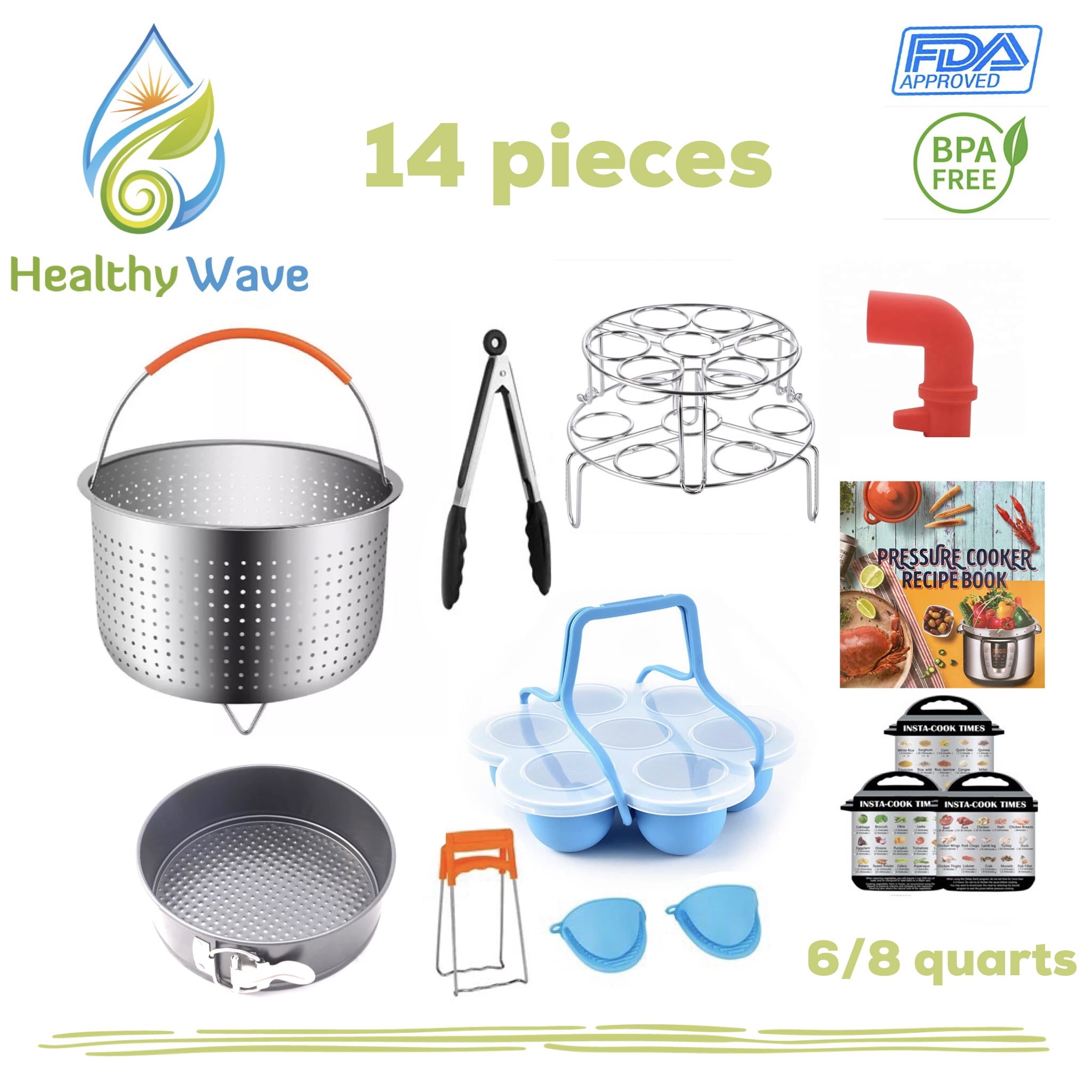 Steamer Basket Ninja Foodi Springform Pan Egg Bites Mold and More Pot Accessory 13 Pcs Instant Pot Accessories Set Fits 6,8 Qt InstaPot 8qt Other Pressure Cookers Egg Rack