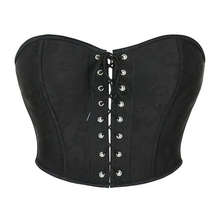 Aofany Shapewear Tummy Control  Women s Lace Up Boned Overbust Corset Bustier Lingerie Bodyshaper Top